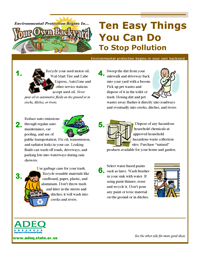 Ten Easy Things You Can Do to Stop Pollution